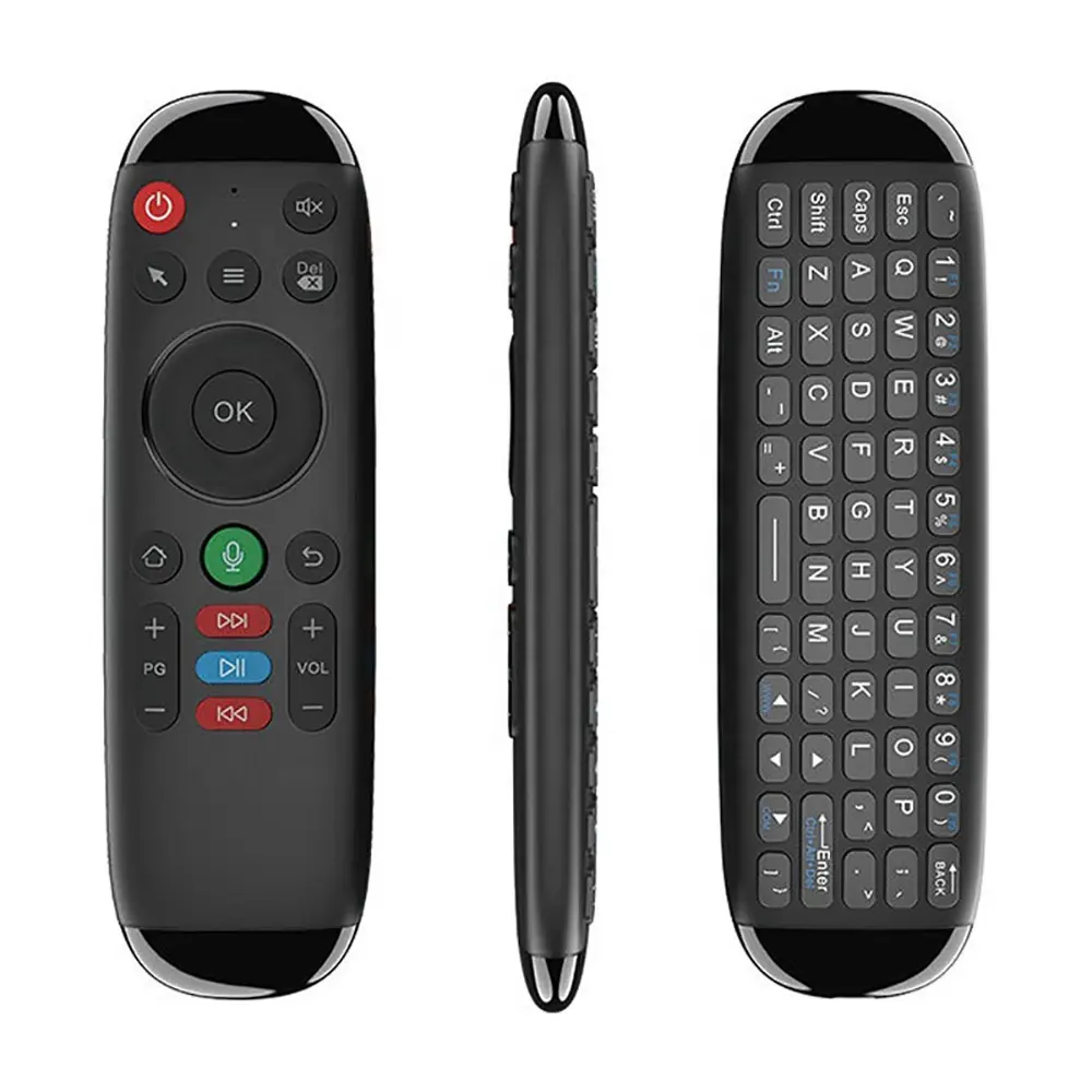 M6 hava fare 7 renk arkadan aydınlatmalı klavye ses kablosuz Mini 2.4G hava fare uzaktan kumanda için Android TV kutusu, PC, Windows için