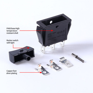 ปุ่มเปิด/ปิด/เปิด2PIN มีไฟ LED 2ตำแหน่งสำหรับ I606 LEC 101 KCD3 LED สำหรับเรือเปิด/ปิด/เปิด250VAC 16A สีแดงสีดำ - Product Image 1