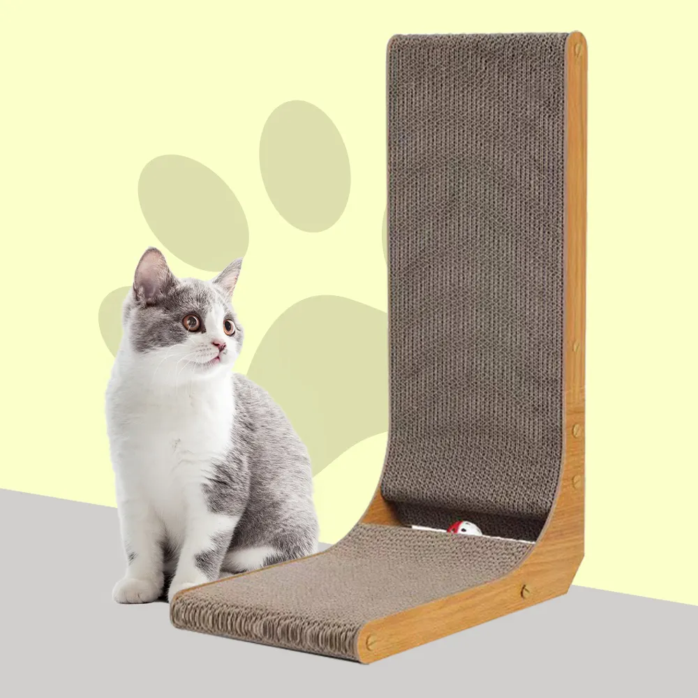 L Vorm Kat Scratcher Beschermende Meubelen Kat Krabpad Karton Krabben Met Bal Speelgoed Muur Gemonteerd Kras Pad Voor Katten