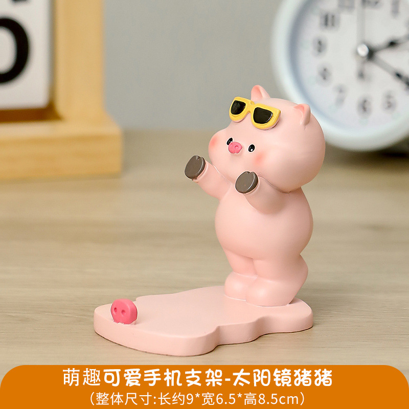 Support de téléphone cochon mignon authentique
