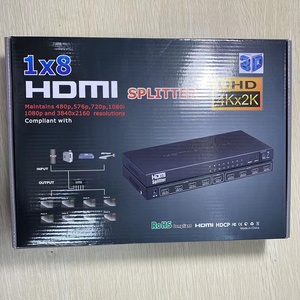 4K 60Hz <strong>1</strong>-in-8-out HDMI 2.0 <strong>Splitter</strong> 1x8 Video <strong>Splitters</strong> &amp; Converters with <strong>1</strong> in 8 <strong>Output</strong>