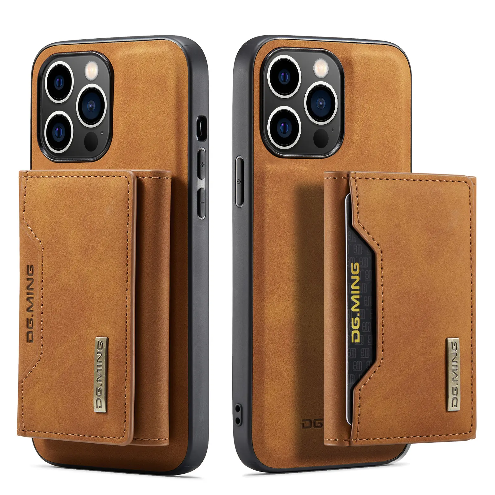 LeYi iş deri cüzdan kılıf ile iPhone 15 için kart tutucu ayrılabilir tasarım manyetik Coque Pro Max