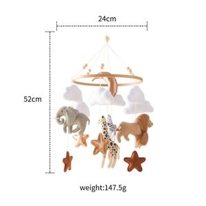 Tùy chỉnh trẻ em trang trí phòng Chuông gió cũi cảm thấy động vật rừng đám mây mặt trăng giường chuông Đồ chơi bé Cũi di động - Product Image 4