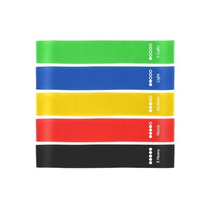 Juego de bandas de resistencia de látex de caucho Natural de alta elasticidad, cinco niveles de tensión, bandas de bucle para entrenamientos (ecológicas y duraderas) - Product Image 1