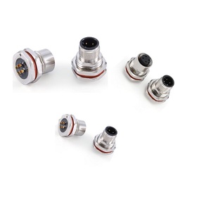 ขั้วต่อเซนเซอร์4PIN แบบ M8 IP67สายกันน้ำได้ซ็อกเก็ตโลหะทรงกลมตัวเมียสำหรับติดตั้งบนแผง PCB - Product Image 3