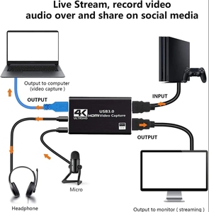 Tarjeta de captura de VIDEO 4K HD con interfaz USB 3,0 y entrada de micrófono para transmisión y grabación de alta calidad, divisor - Product Image 5