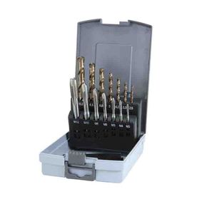 14pcs公制HSS-Co机器丝锥和HSS-Co钻头组，用于在塑料盒中钻孔螺纹制造 - Product Image 1