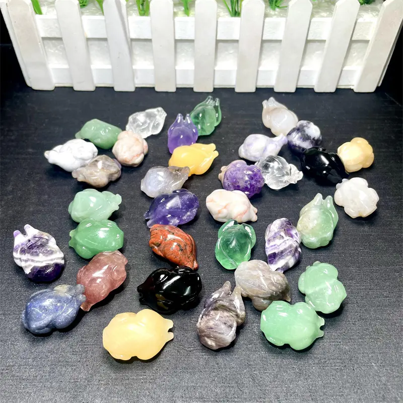 Wholesale Natural Stone Mini Crystal Carving Mixed Quartz Turkey For Mascot Theme Decoration & Gifts