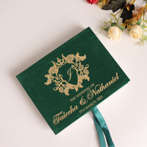 Hot Bán Rõ Ràng Acrylic Lời Mời Tiết Kiệm Ngày Thẻ Sang Trọng Màu Xanh Đậm Nhung Hộp Lời Mời Cho Đám Cưới Tổ Chức Sự Kiện - Product Image 3