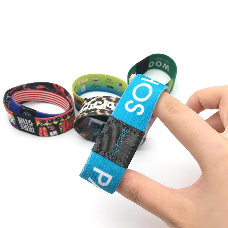 Pulsera elástica RFID ecológica con logotipo personalizado, pulsera elástica NFC para eventos