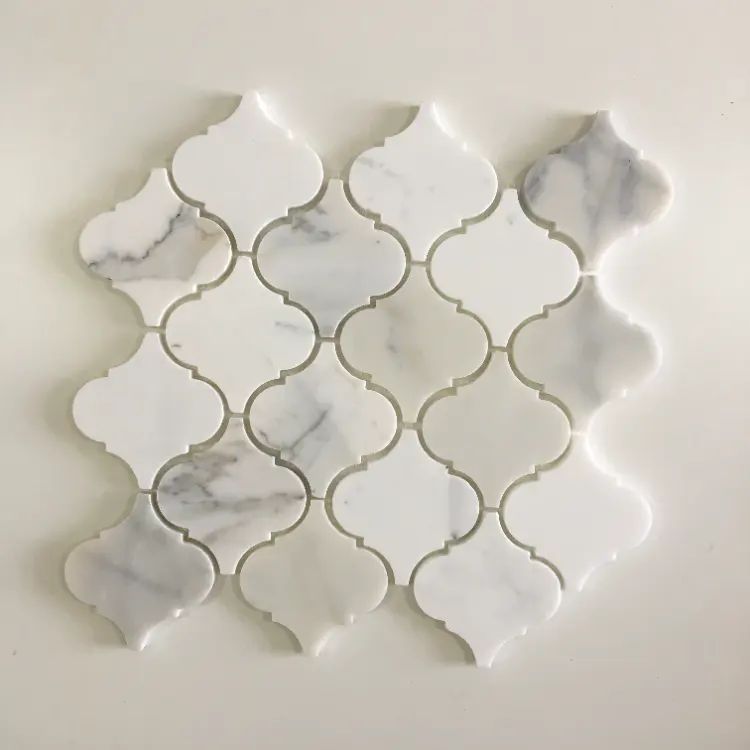 Hexágono solto forma irregular mármore mosaico piso telha personalizada para artesanato