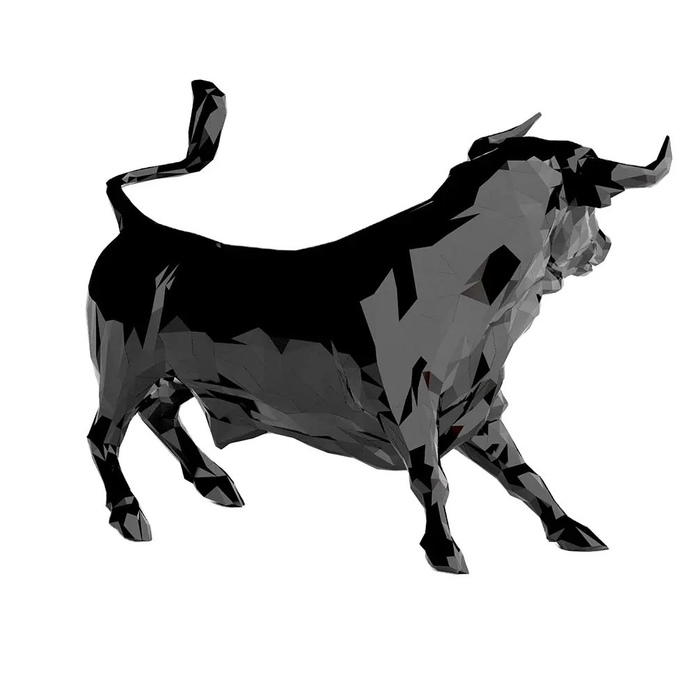 Disegno geometrico Bisonte Americano Wall Street Bull Resina FRP statua