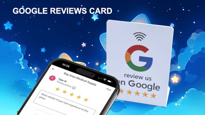 Reusable NFC Tap Card Display Google Review NFC Feedback Stand With QR Code