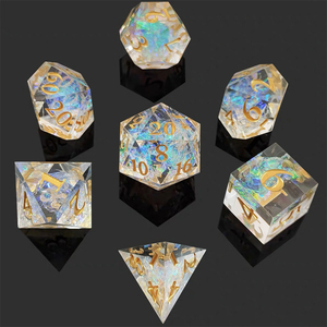 DND RPG ชุดเกมกระดานลูกเต๋าหลายด้าน D20 D6เรซิ่นคมสำหรับการผจญภัยดันเจี้ยนและเกมกระดาน - Product Image 2