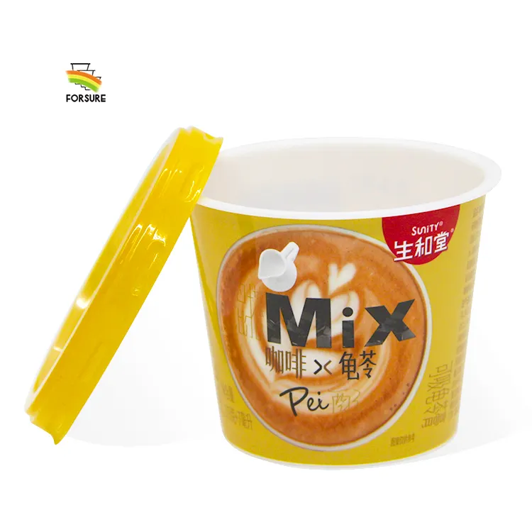 200ml Plastic ice cream cup manufacturers shaved ice PP cups IML dessert containers yogurt parfait plastic tub with lids