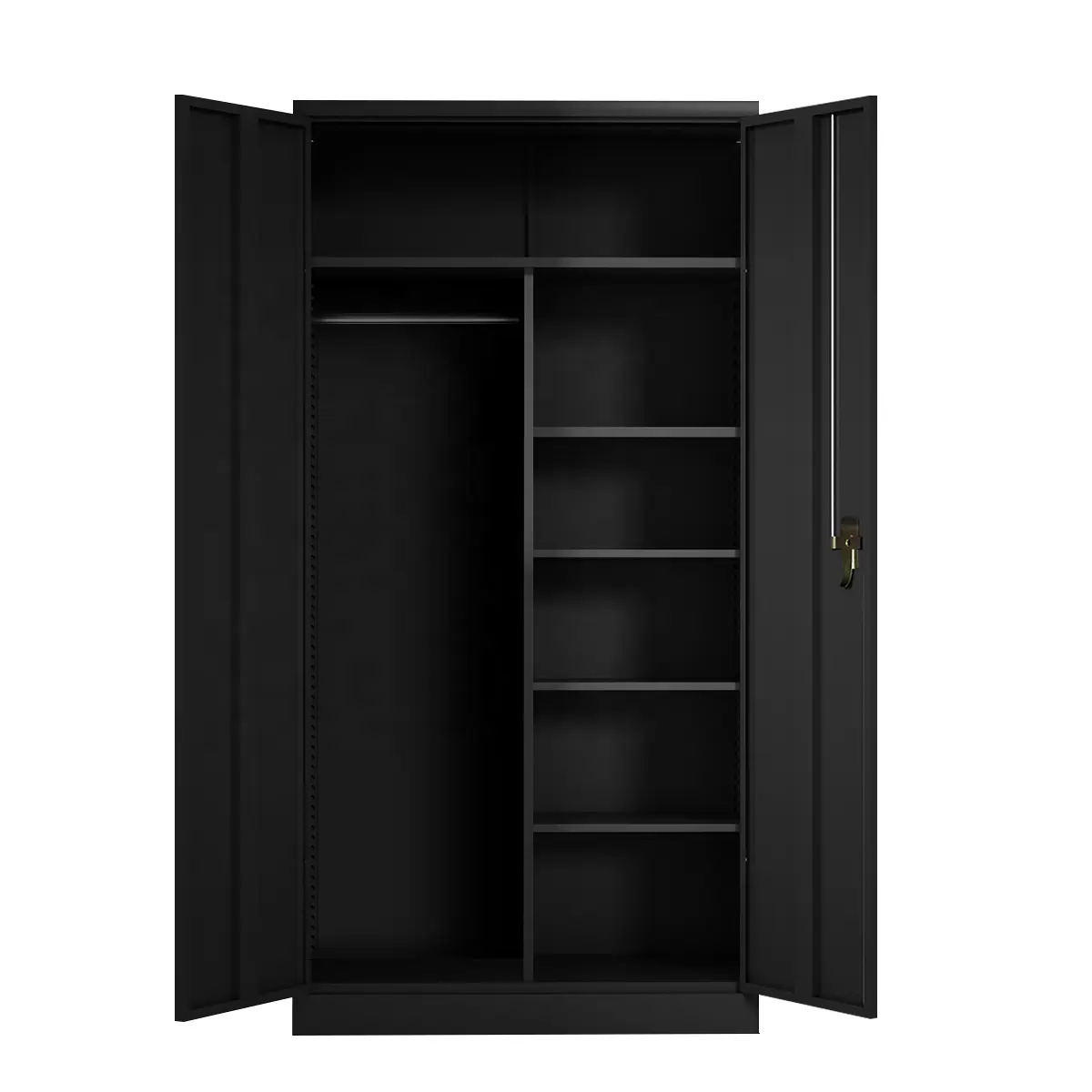 Quarto Armário De Aço Duplo 2 Swing Doors Metal Clothes Storage Closet