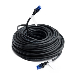 Cat6 RJ45 Fast Ethernet Network Cable 50 ft Braided Black-Connects Computer to Printer Router with <strong>Excellent</strong> Signal Strength