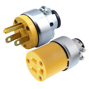NEMA L5-15P L5-15R 15A ช่องเสียบแบบมีสายกันการล็อกปลั๊กตัวเมียตัวผู้ตัวเมียตัวเมียแบบสามช่องเสียบชนิด B 125V ใช้กลางแจ้ง - Product Image 1