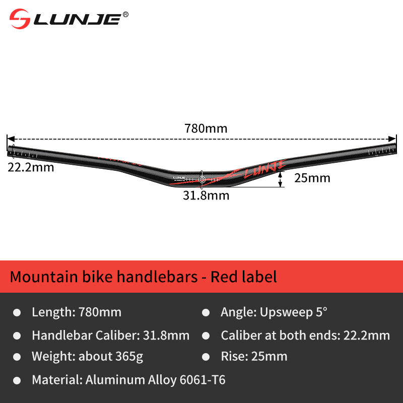 31,8*780mm (guidon noir - étiquette rouge)