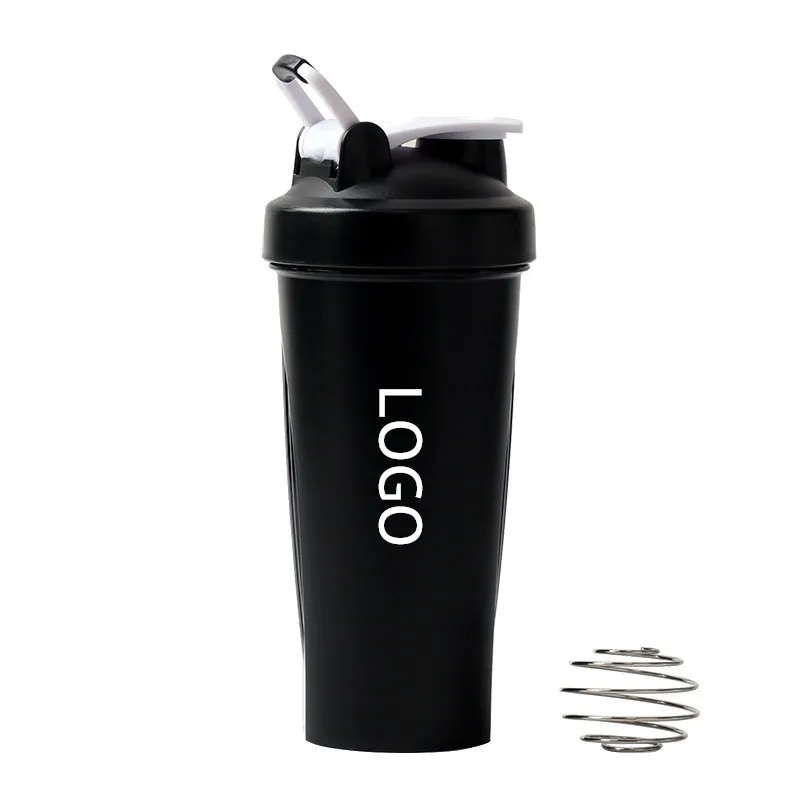 Custom Men Women Gym Sport Portable 600ML Plastic Cup Powder Protein Shaker Water Bottle with Mixer