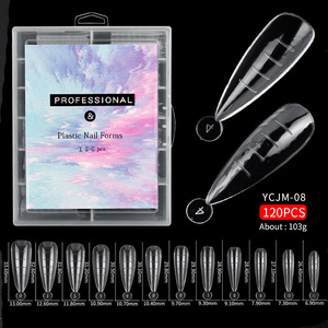 120pcs 10 Styles Clear Dual Forms <strong>Tips</strong> Quickly Building Gel Form Nail System Full Cover <strong>Tips</strong> Nail Extension Form - Product Image 4