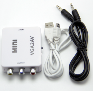 Mini convertidor VGA a AV 1080P Convertidor de PC a TV con adaptador de salida RCA incluido Garantía de 12 meses Certificado CE