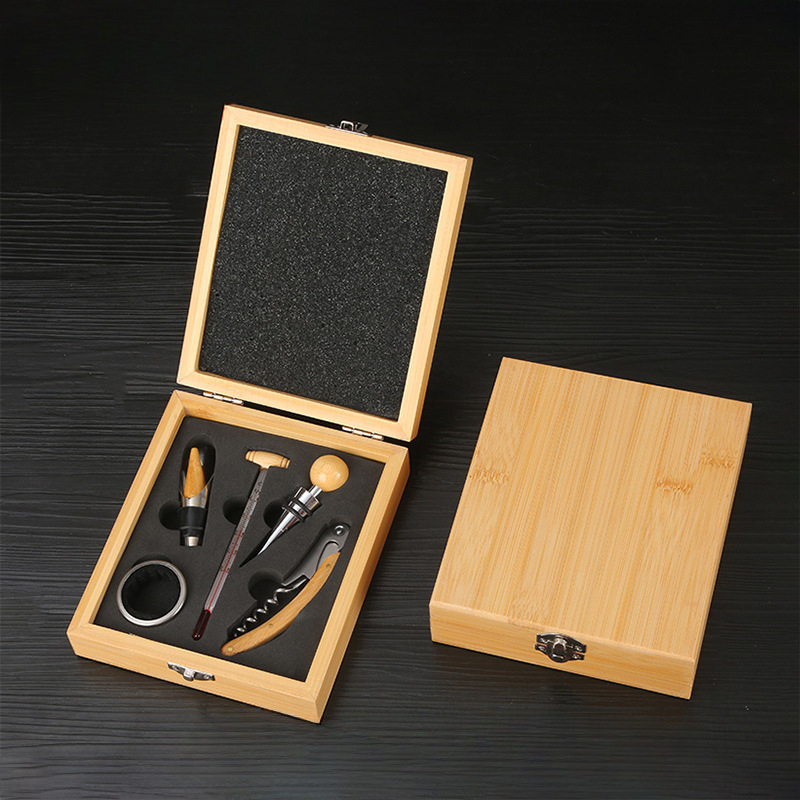 Coffret en bambou et bois - Ensemble de 5 pièces avec bouchon de vin