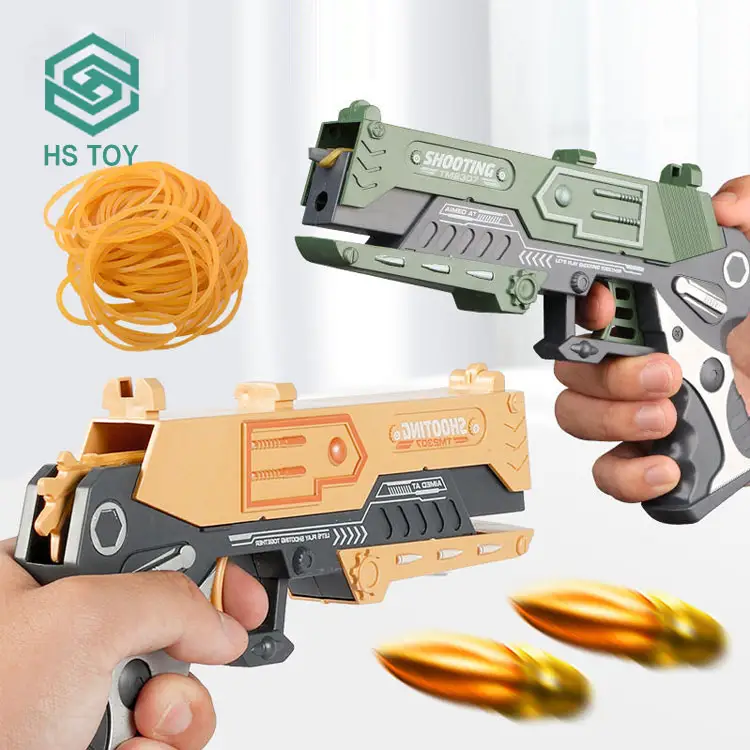 HS Battle Burst Can Fire Boy Trigger Pistol Competitive Shooting Target Stands Rubber Band Gun For Sale