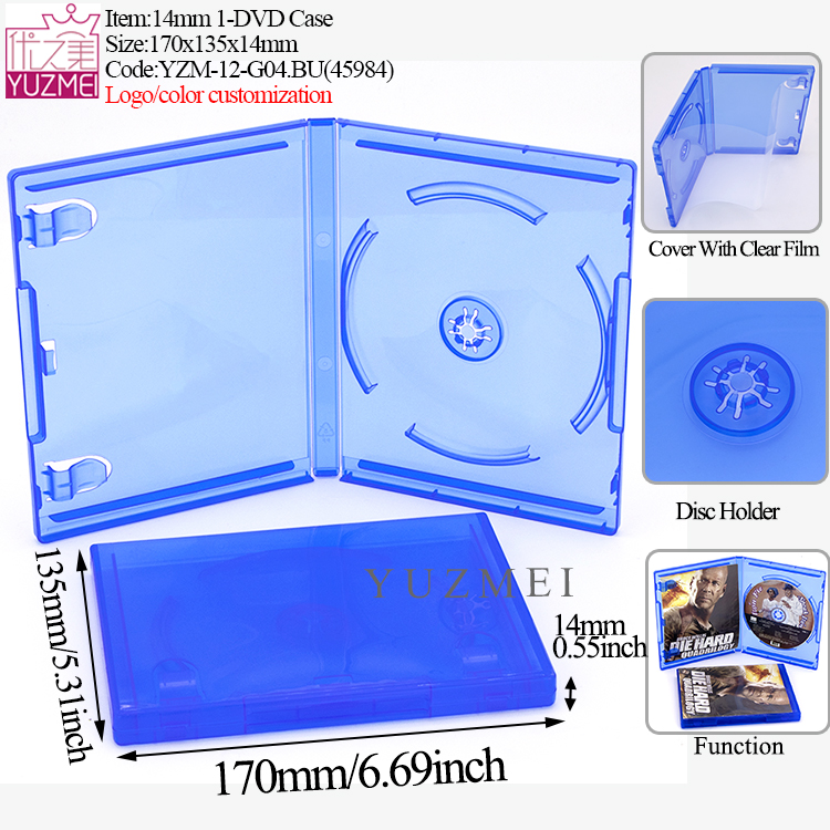 Caja de 1 DVD de 14 mm G04 Individual - Azul