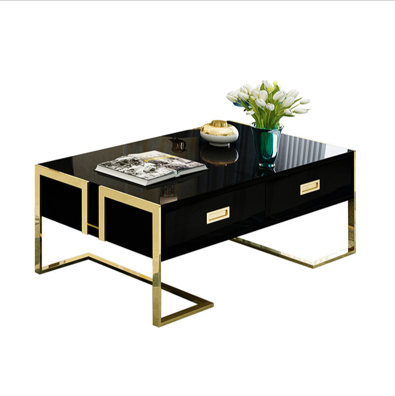 Post-modern light luxury tempered glass tea table TV cabinet combination small family TV cabinet combination