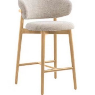 Style b-75 cm high-natural wood color-off-white linen cushion