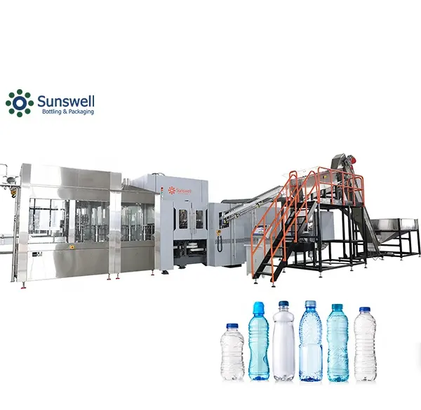 Vollautomatische Mineralwasser-Abfüllmaschine Blasen-Abfüllen-Abdecken 3-in-1 Kombi-Block automatische Abfüllmaschine