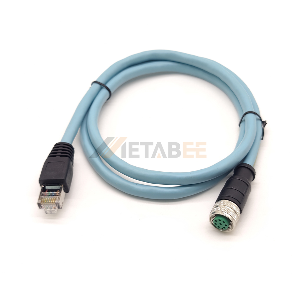 M12 A-Code Female to RJ45 Cat7