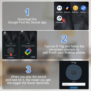 WESOLVET NタグGPSトラッカーAndroid用スマートトラッキングタグGoogle Find My Device Compatible Plastic CR2032バッテリーロケータ - Product Image 6