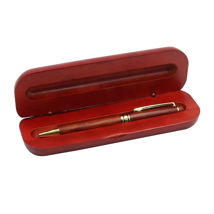 Stylo à bille en bois de rose assortie, boîte cadeau en bois, style stylo en bois avec étui en bois