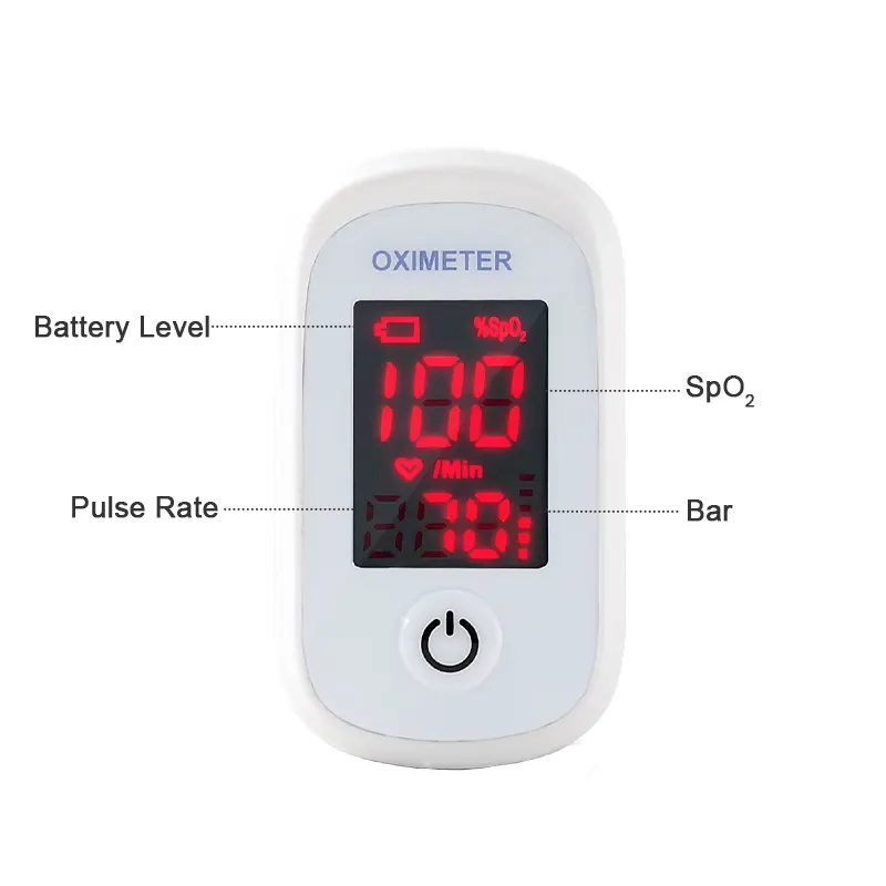 Dispositivos médicos domésticos FRO-100 Pantalla Led roja Rendimiento de baja perfusión SpO2 PR 4bpm oxímetro pulso dedo eléctrico