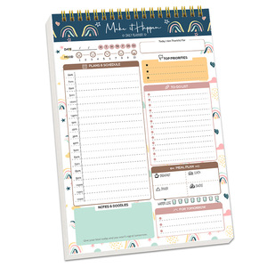 A5 Coil <span class=keywords><strong>notebook</strong></span> inglese calendario Planner <span class=keywords><strong>notebook</strong></span> Planner edizione con copertina rigida piano giornaliero piano settimanale