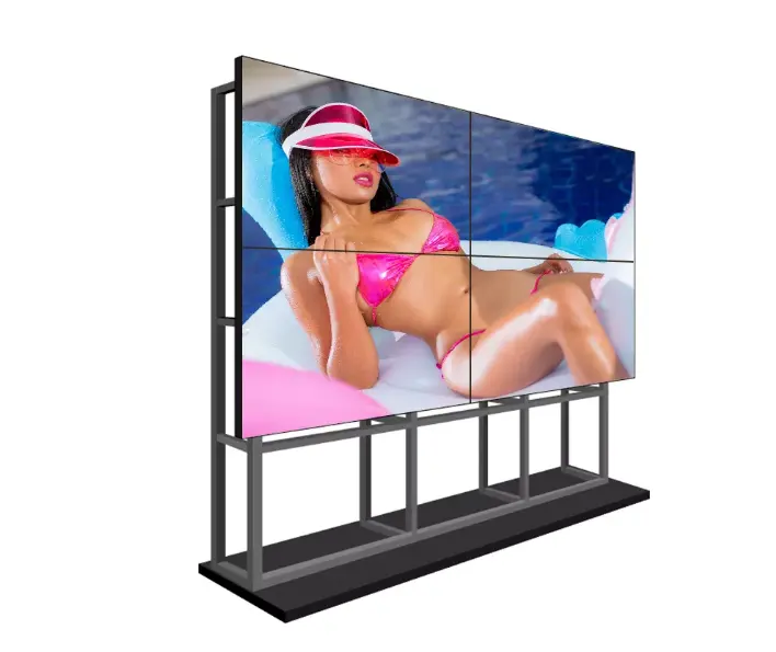 Monitor de pared de vídeo con bisel estrecho, pantallas de empalme de vídeo LCD, 2K x 4K 46 49 55 65 pulgadas 2x2 3x3 3x4, 1,8/3,5mm 550/700nits