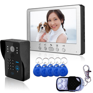 Sistema de timbre de intercomunicación visual con tarjeta de control remoto Desbloqueo de deslizamiento Control de acceso de videoportero para edificios - Product Image 1