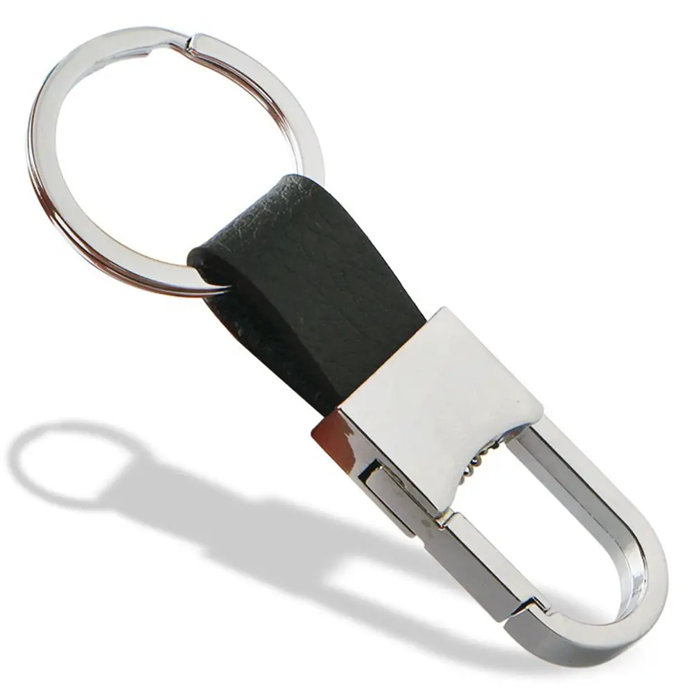 Sampel Gratis gantungan kunci kulit mobil mode dengan cincin Aloi seng siap dikirim gantungan kunci suku cadang mobil