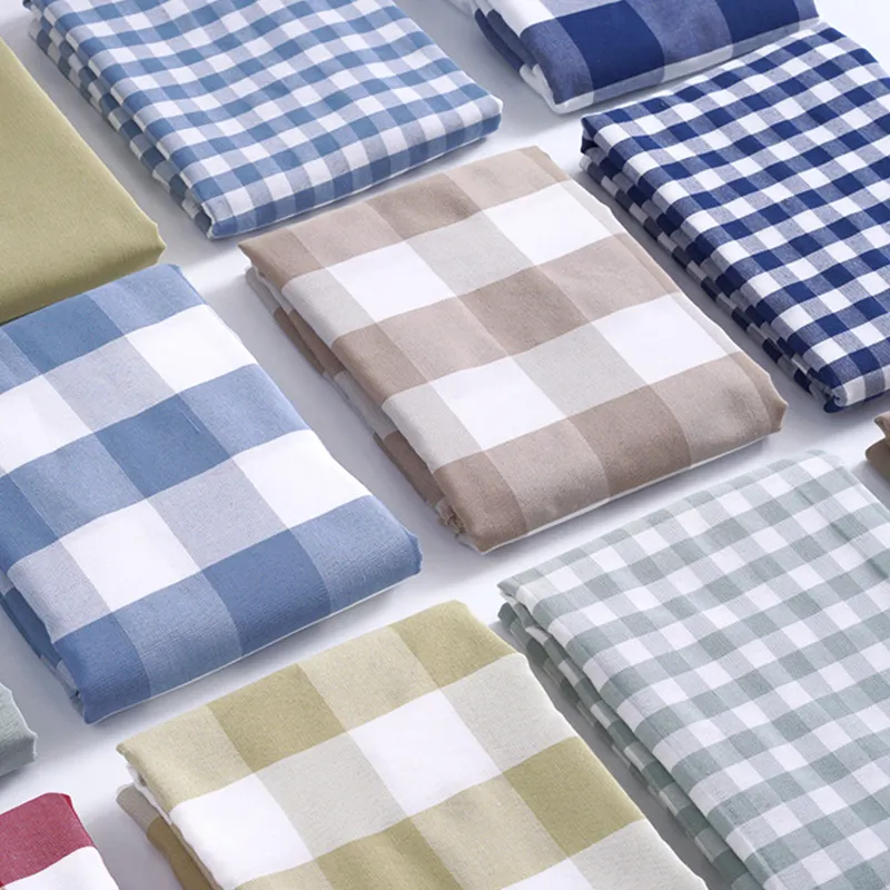 Cortinas de imitación de lino tejido liso, telas teñidas de mezcla de poliéster y lino para cortinas opacas, lote disponible