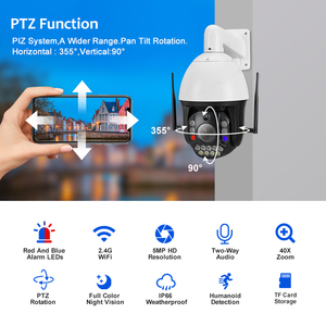 Sony CMOS การติดตามมนุษย์ทั้งหมดโลหะกลางแจ้งกล้อง PTZ กล้องเลเซอร์ PTZ กล้อง WIFI/4G TF Card เสียงอินเตอร์คอม40X ซูม - Product Image 2