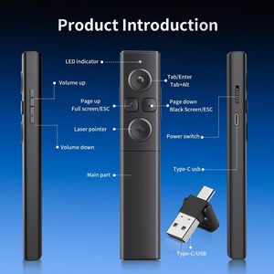 Presentazioni senza fili 2-in-1 USB C/un presentatore ricaricabile con controllo del Volume collegamento ipertestuale per Computer portatile MAC - Product Image 3