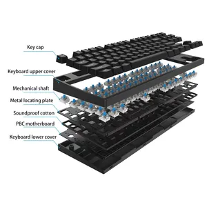 DIY Wired Mechanical <strong>Keyboard</strong> Kit With Blue Switch Plug and Plug Hot Swappable for PC Hot Swap Switch With Backlit Computer Part - Product Image 2