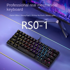 61-Tasten-Kombination aus weißer, kabel gebundener RGB-Hintergrund beleuchtung mit rotem Schalter für Gaming-Tastatur und Maus für den Büro einsatz - Product Image 6