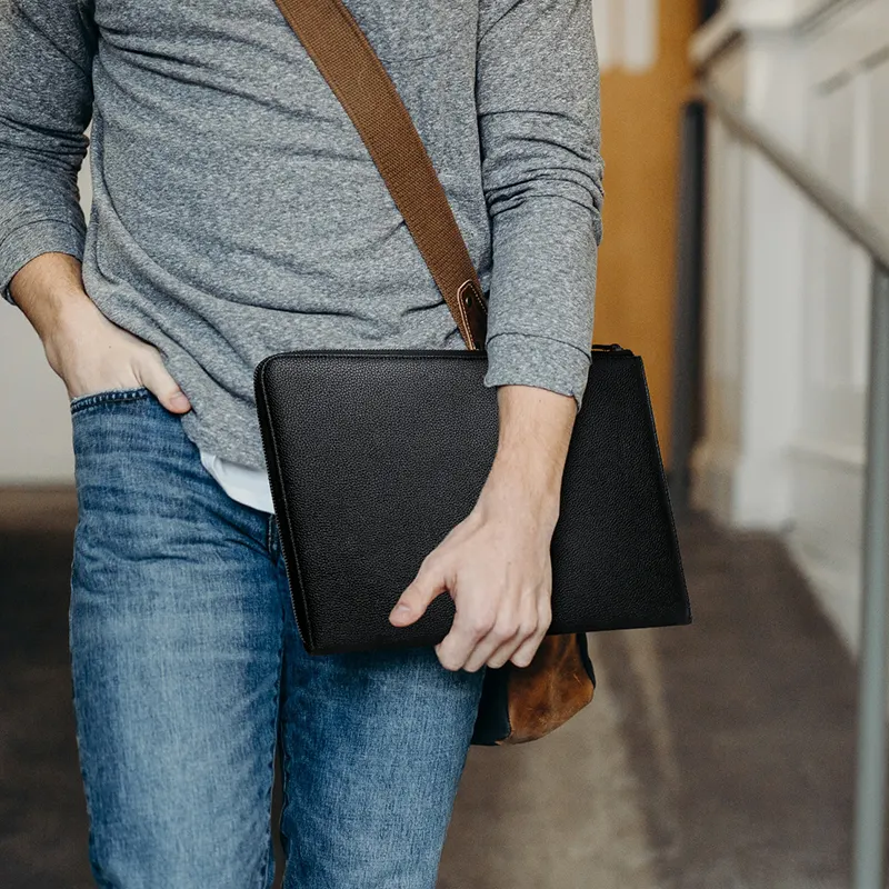 Hot Selling Premium Handgemaakte Lederen Laptop Sleeve Bag Voor Macbook