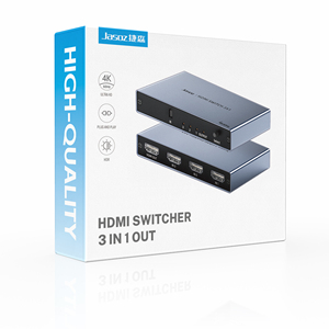 Jasoz 2.0 4K HDMI KVM开关盒3x1 4端口高清60hz遥控按钮3进1出hdmi分离器集线器和开关 - Product Image 2