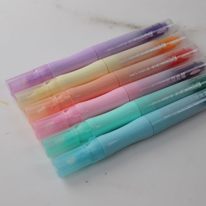马卡龙渐变色软刀片荧光笔套装PP塑料水性油墨荧光笔 - Product Image 4