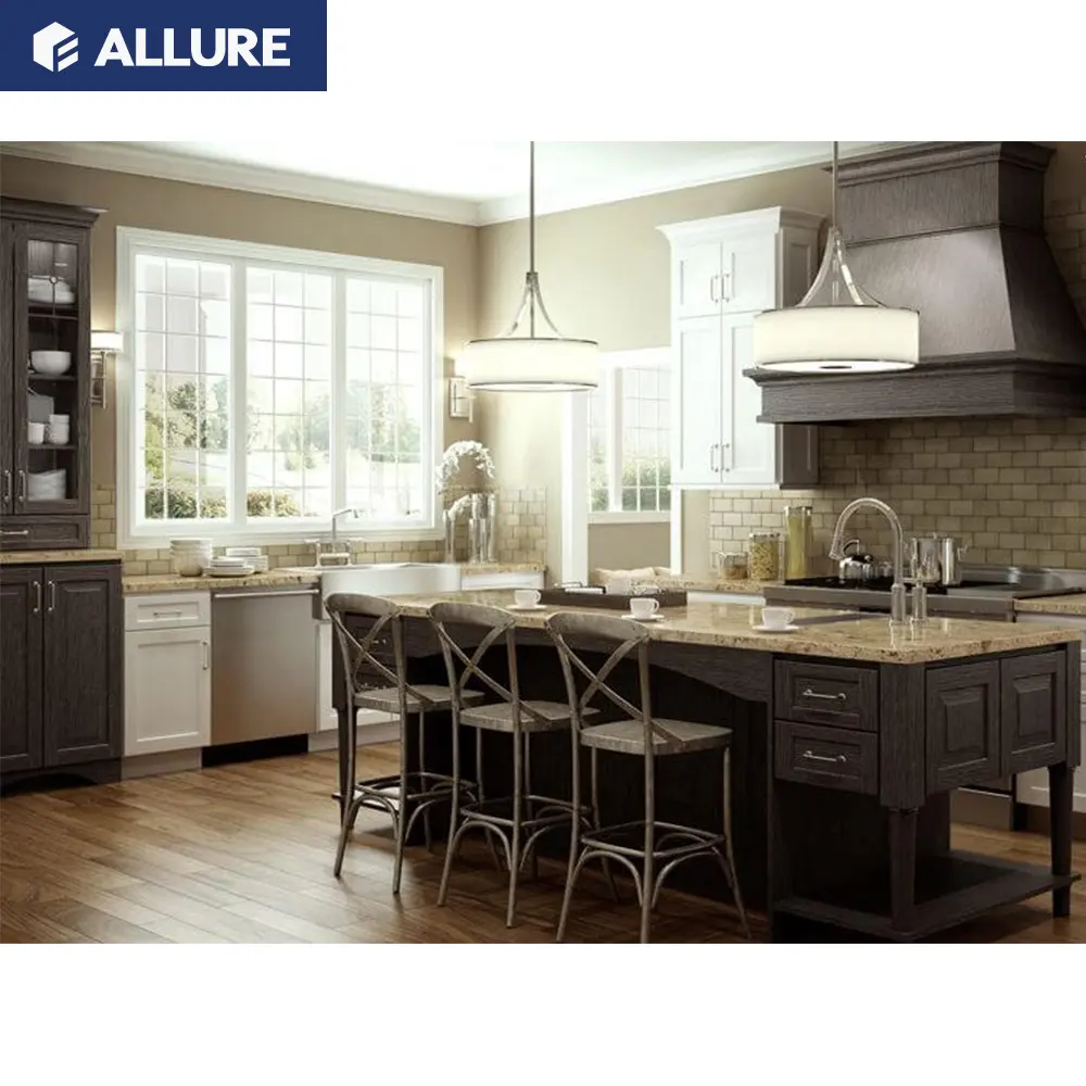 Allure Smart Petit garde-manger Armoire de cuisine en chêne Nouveau modèle Ensemble d'armoires de cuisine Panneau de particules Cuisine modulaire