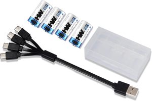 4 पीसी पैक USB-C फास्ट चार्ज रिचार्जेबल एचडब्ल्यू क्र123a 3v लिथियम बैटरी 16340 2800mwh कारखाने मूल्य अनुकूलित - Product Image 2